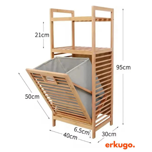 Bambus Wäschekorb (2-stufig)