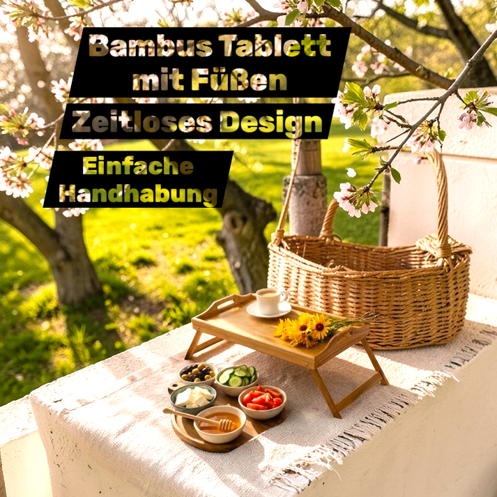 Tablett mit Bambusfüßen
