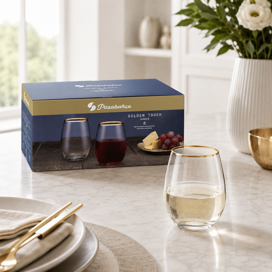 Pasabahce AMBER GOLD Trink Glas 570cc 6er Set